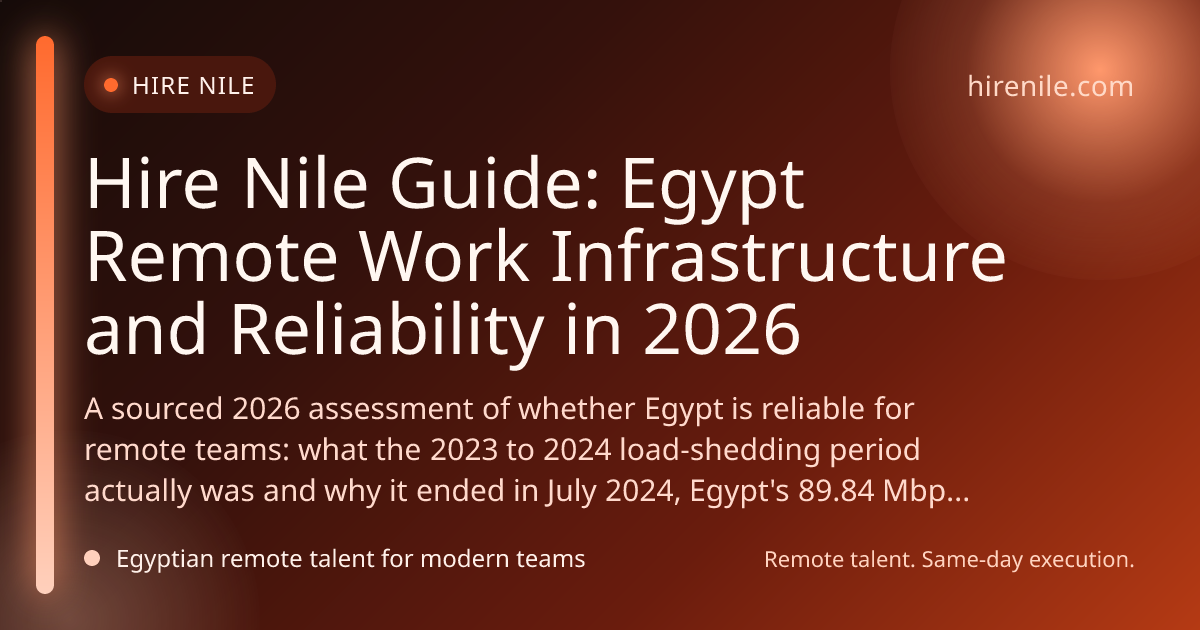 Hire Nile Guide: Egypt Remote Work Infrastructure and Reliability in 2026
