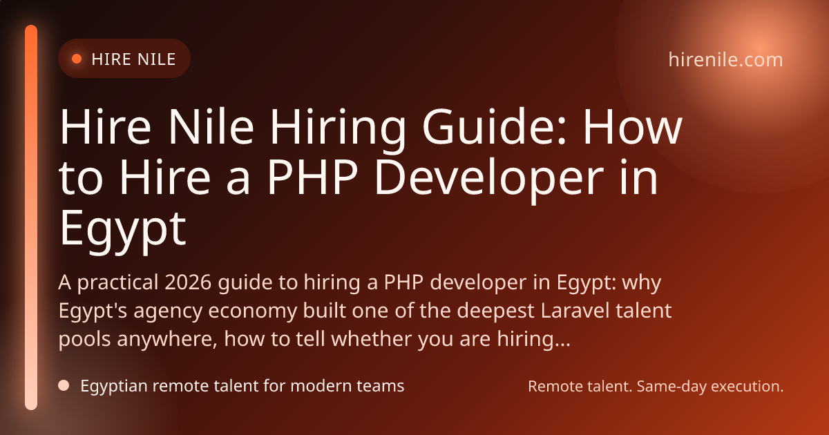 Hire Nile Hiring Guide: How to Hire a PHP Developer in Egypt