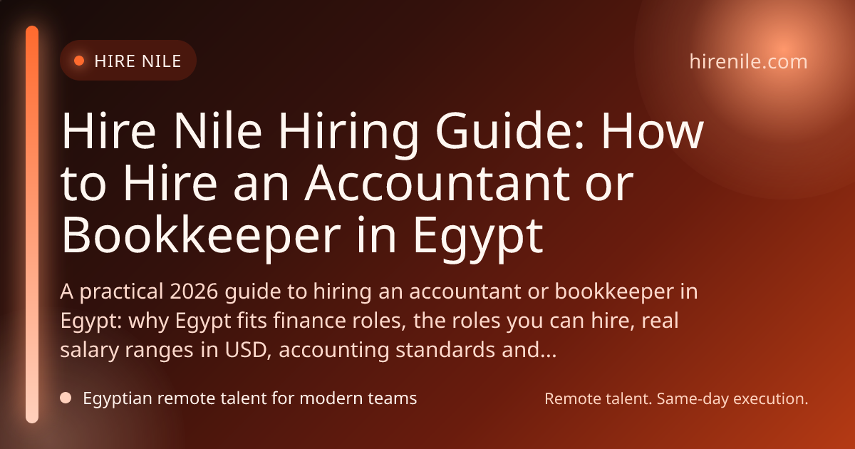 Hire Nile Hiring Guide: How to Hire an Accountant or Bookkeeper in Egypt
