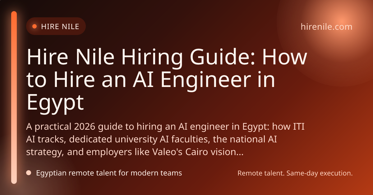 Hire Nile Hiring Guide: How to Hire an AI Engineer in Egypt