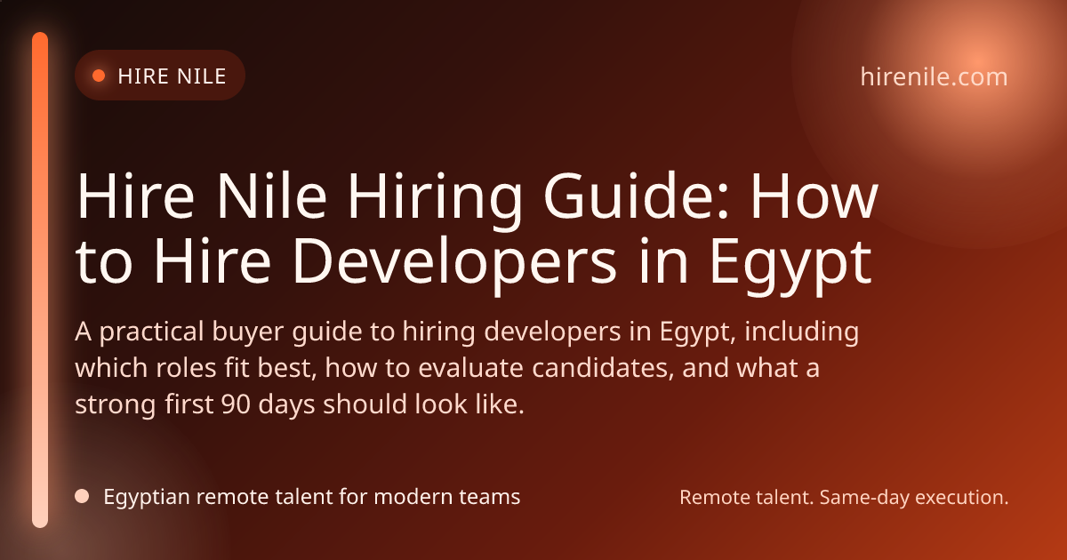 Hire Nile Hiring Guide: How to Hire Developers in Egypt